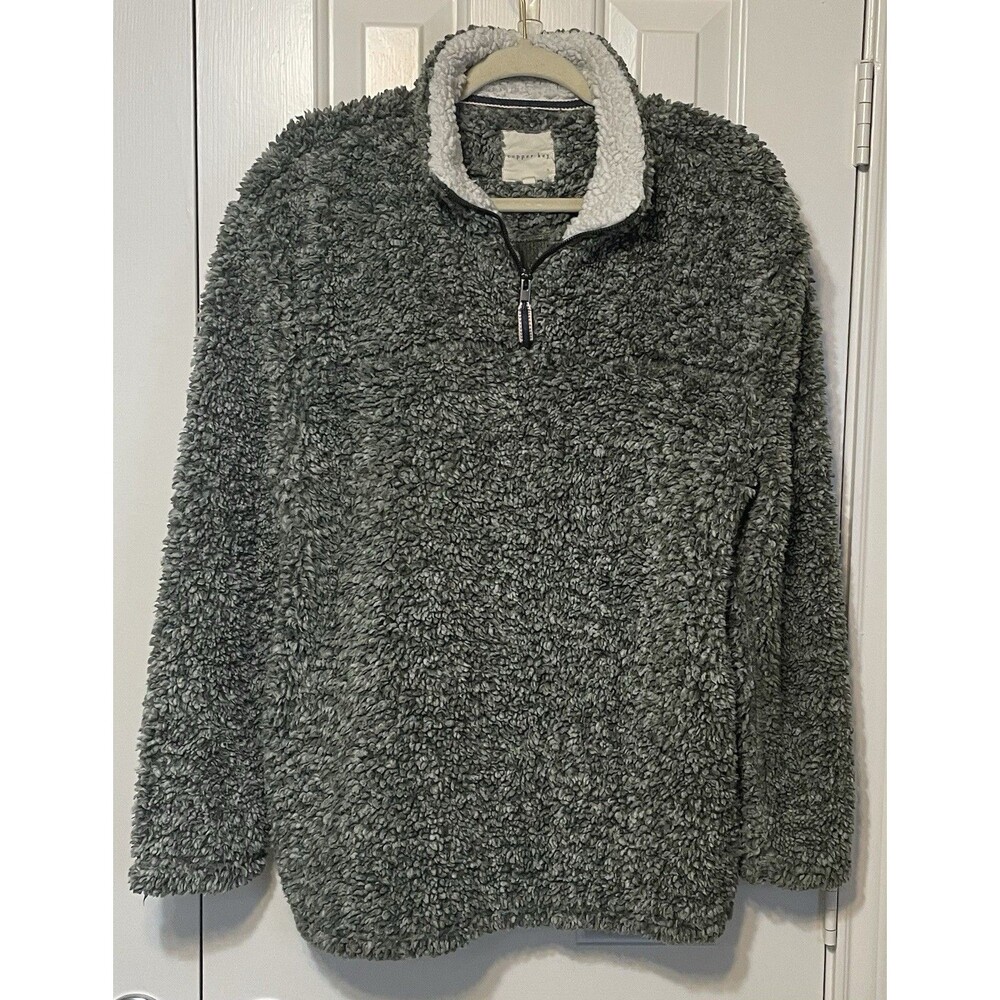 Copper Key Women’s Sherpa Fleece 1/4 Zip Pullover Jacket Green Size Large Cozy